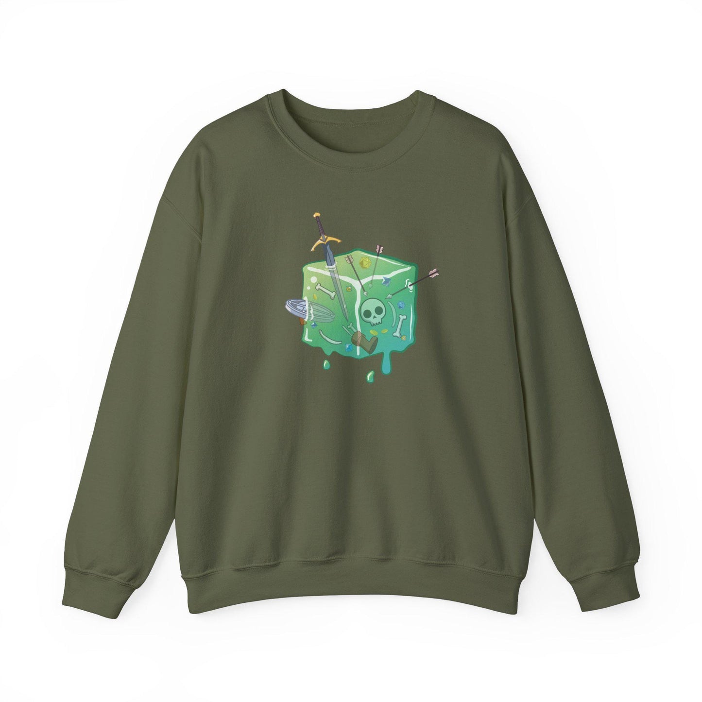 Gelatinous Cube Crewneck Sweatshirt / DnD Fantasy Shirt / Role-Playing Game Shirt / Magic T Shirt / RPG T Shirt / Gift for DnD Fans